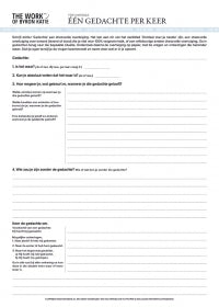 Vier Vragen werkblok - Eén-gedachte-per-keer